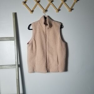 CALIA WOMEN'S LIGHT PEACHY PINK WOMEN'S SHERPA VEST SIZE XL